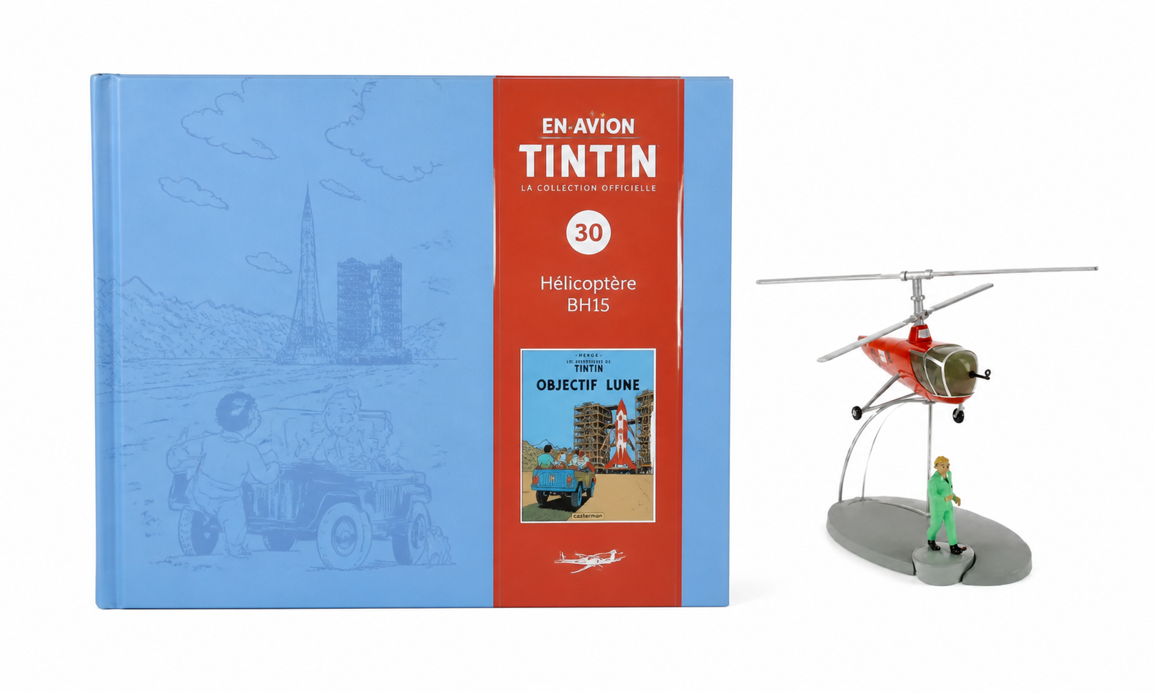Avion Tintin 30 - Hélicoptère BH15 avec livre