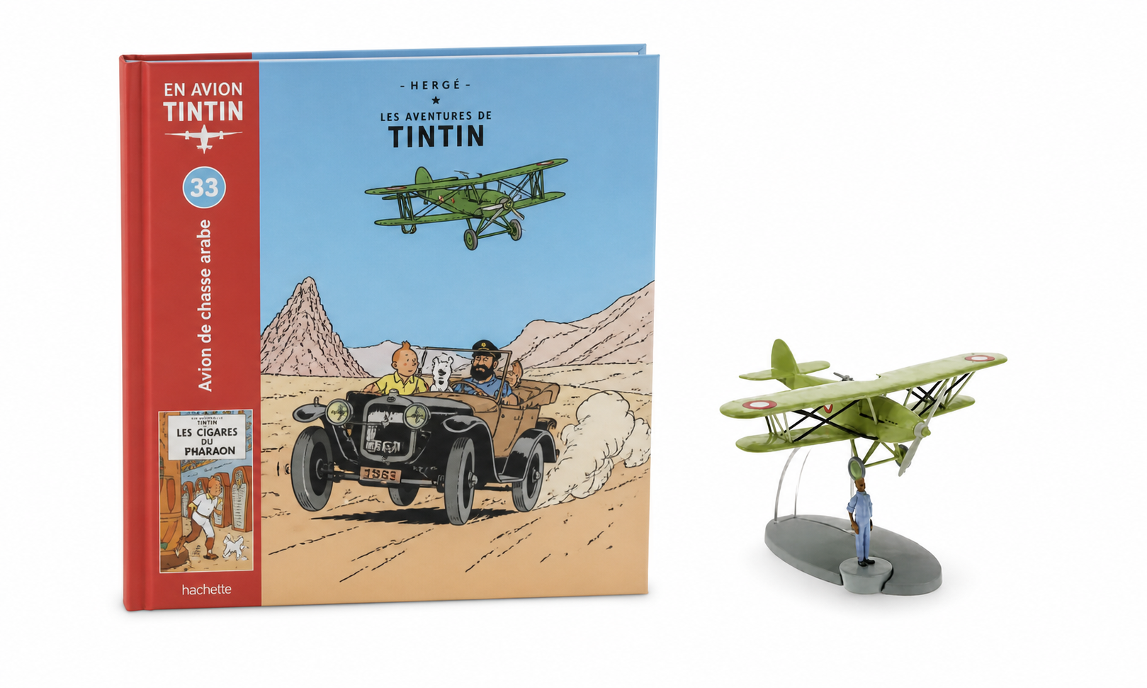 Avion Tintin 33 - Avion de chasse arabe avec livre