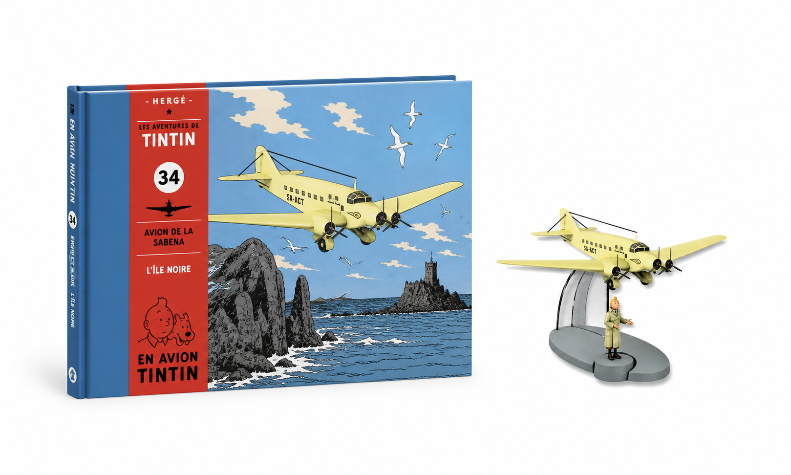 Avion Tintin 34 - Avion de la Sabena avec livre