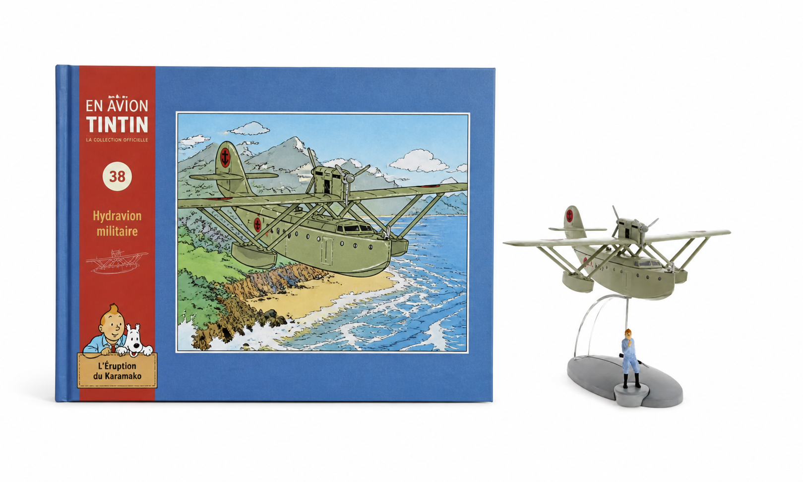 Avion Tintin 38 - Hydravion militaire avec livre