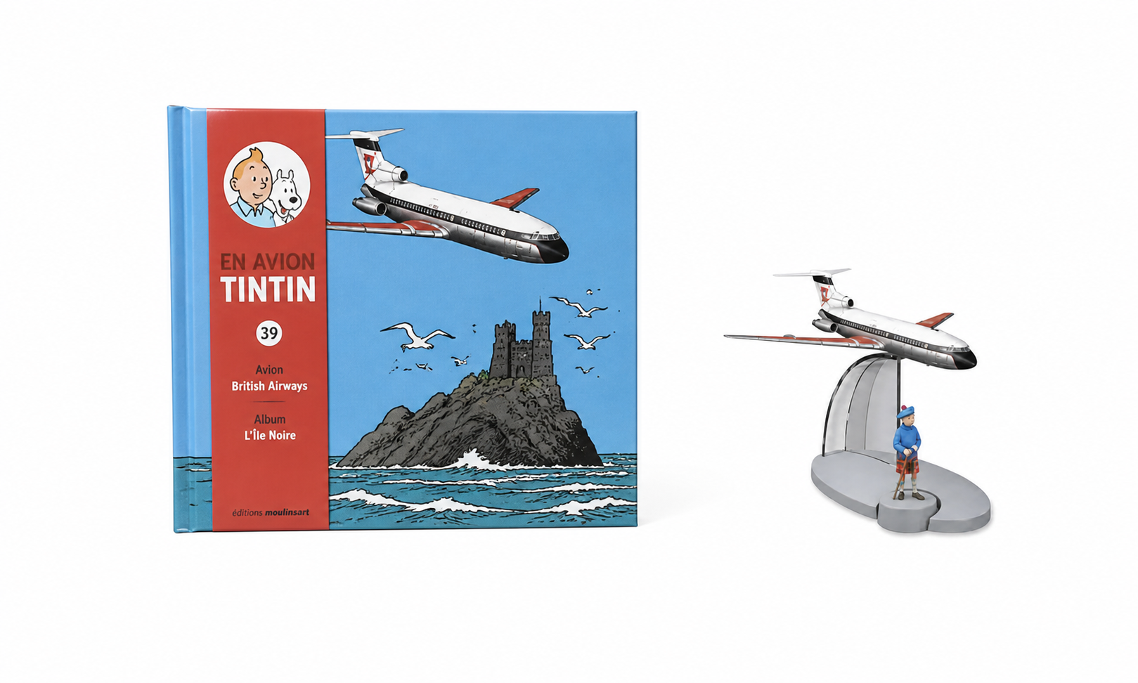 Avion Tintin 39 - Avion British Airways avec livre