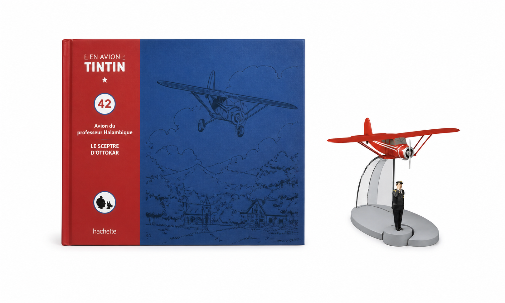 Avion Tintin 42 - Avion du professeur Halambique avec livre