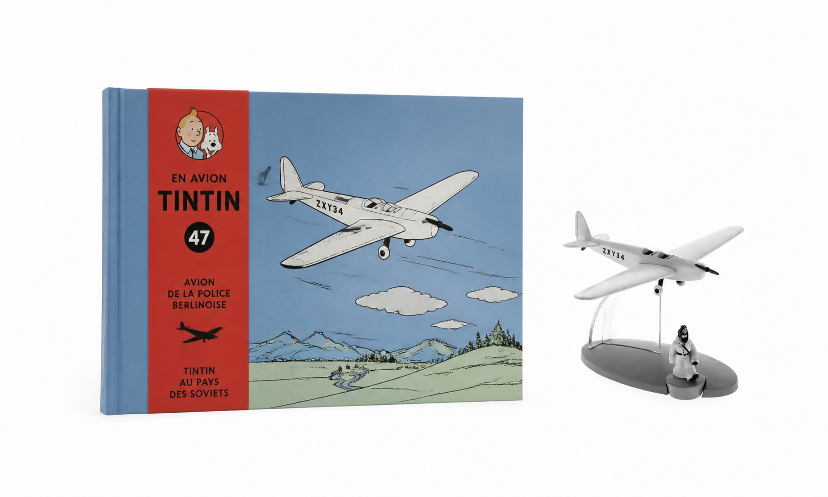 Avion Tintin 47 - Avion de la police berlinoise avec livre