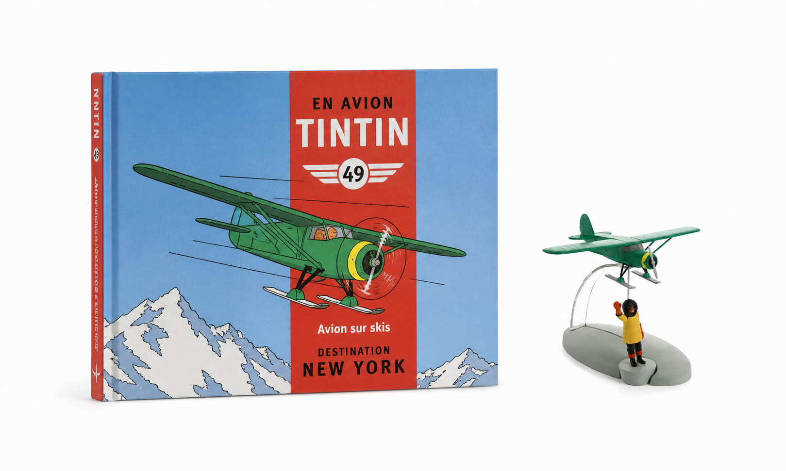 Avion Tintin 49 - Avion sur skis avec livre