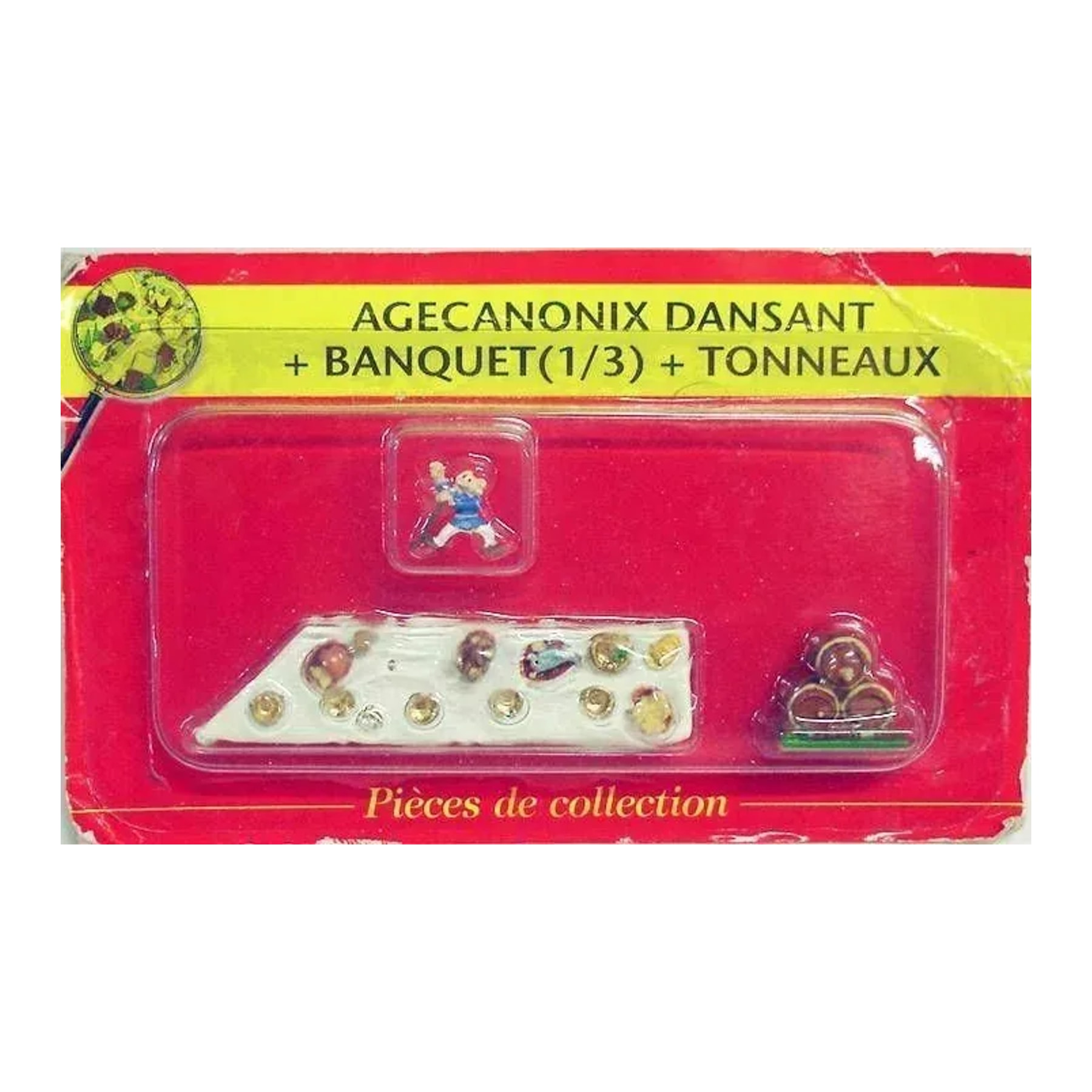 N° 10 – Agecanonix dansant, le banquet et les tonneaux – blister Village Astérix Atlas