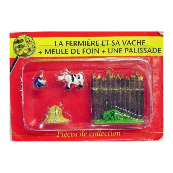 N° 11 – La fermière et sa vache, la meule de foin et une palissade – blister Village Astérix Atlas